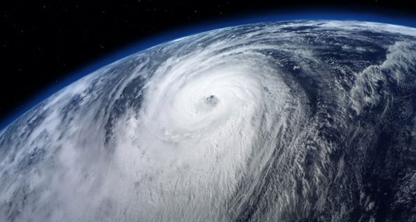 Ein Hurrican, der aus dem Weltraum zu sehen ist.