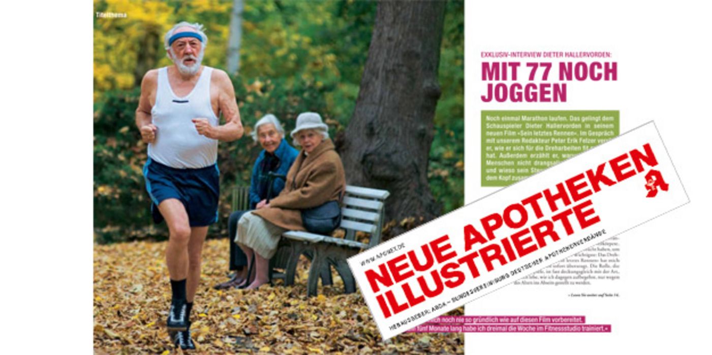 Blick ins aktuelle Heft, Titelthema "Dieter Hallervorden – er joggt noch mit 77"