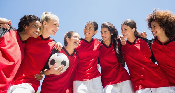 Eine Gruppe von Fußballerinnen