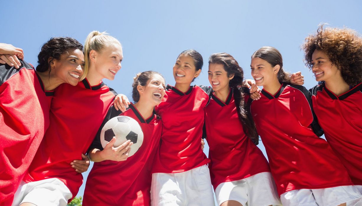 Eine Gruppe von Fußballerinnen