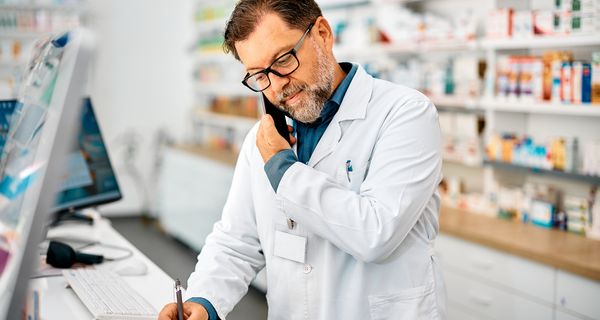 Apotheker telefoniert