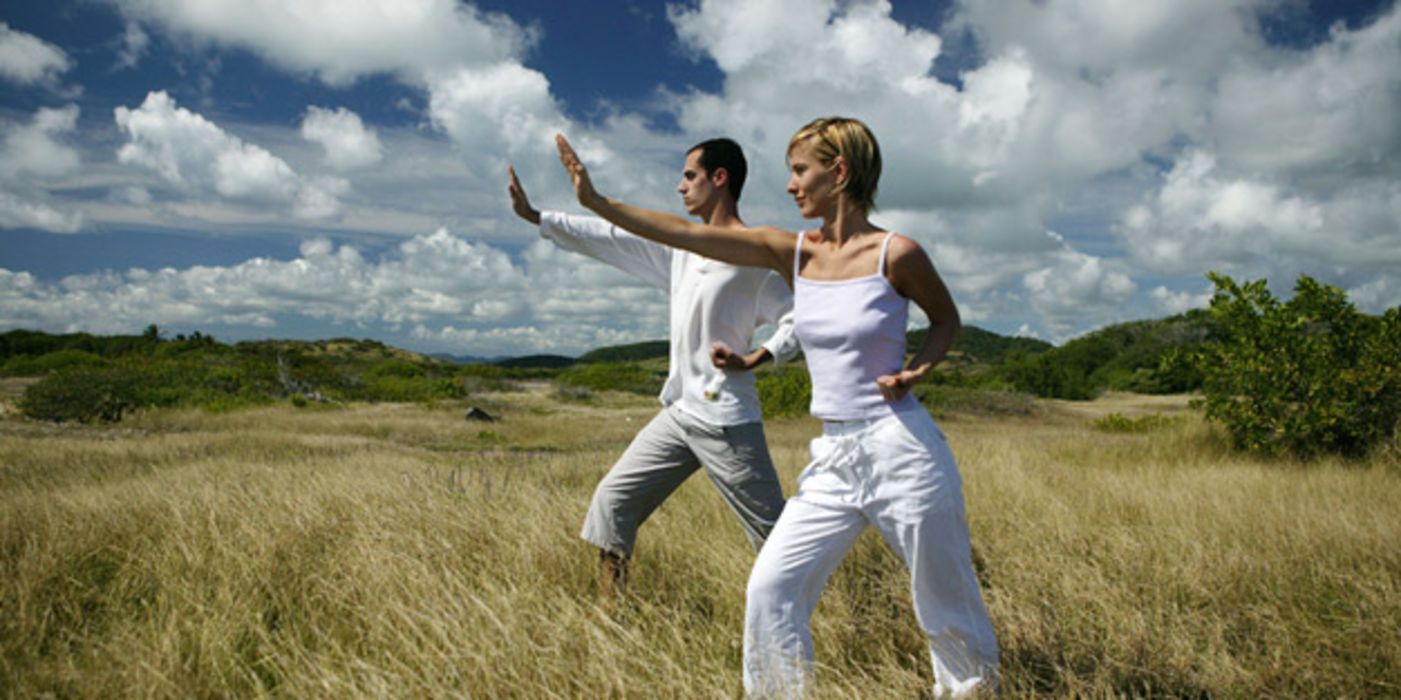 Um bei Dauerschmerz Stress abzubauen, helfen auch sanfte Bewegungen wie bei Tai Chi.