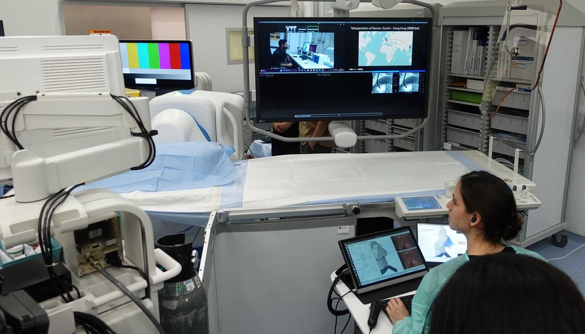 A surgeon in Zurich works remotely in Hong Kong