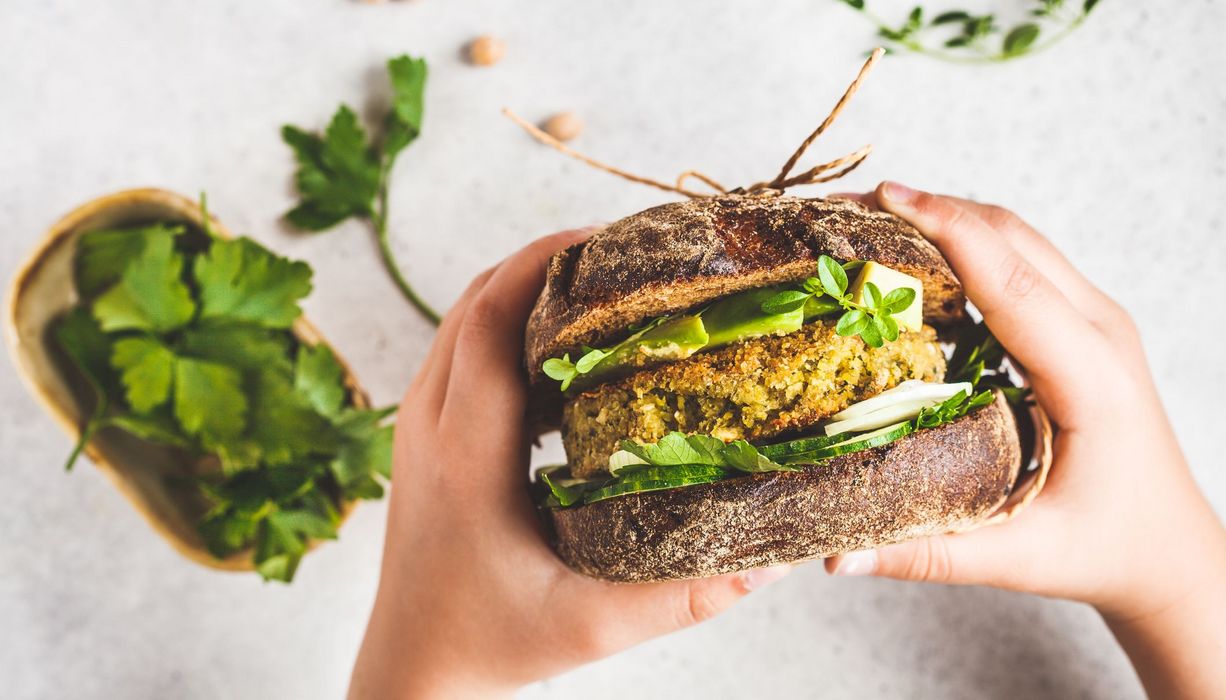 Burger mit vegetarischem Pattie.