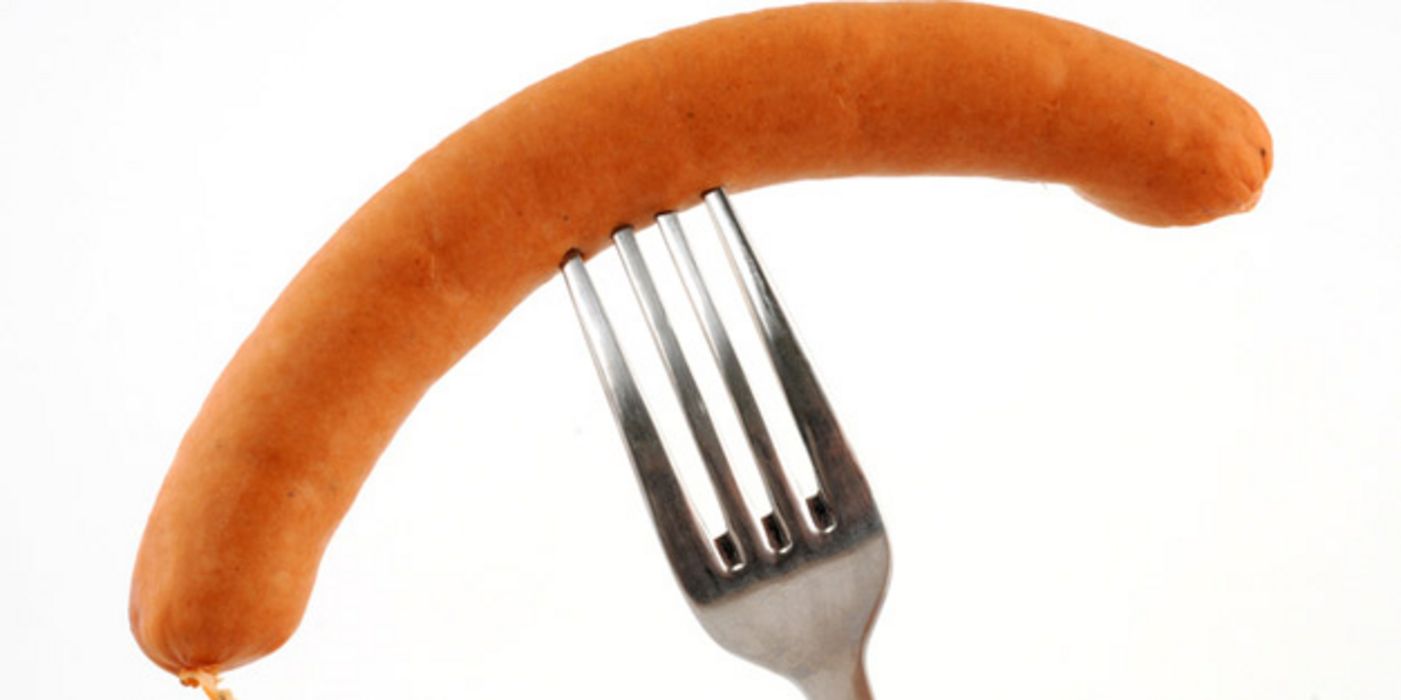 Gabel mit Wurst